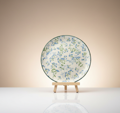 Elegant Floral Dinner Plate – Ceramic Serving Plate with Blue Flower Design for Dining & Table Setting - Habitt