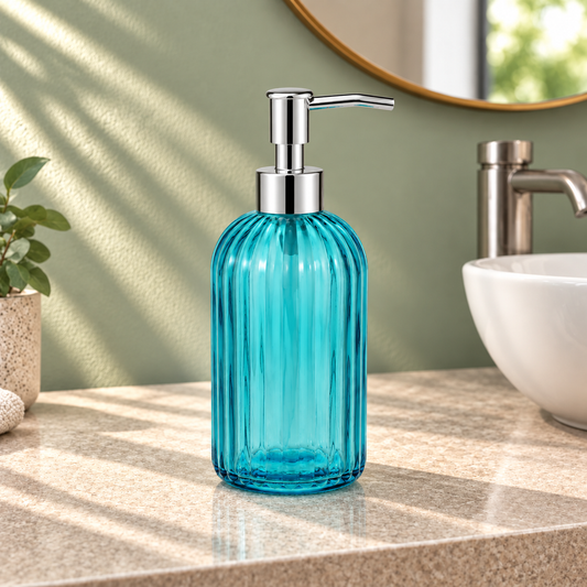 Glass Liquid Soap Bottle – Blue & Purple