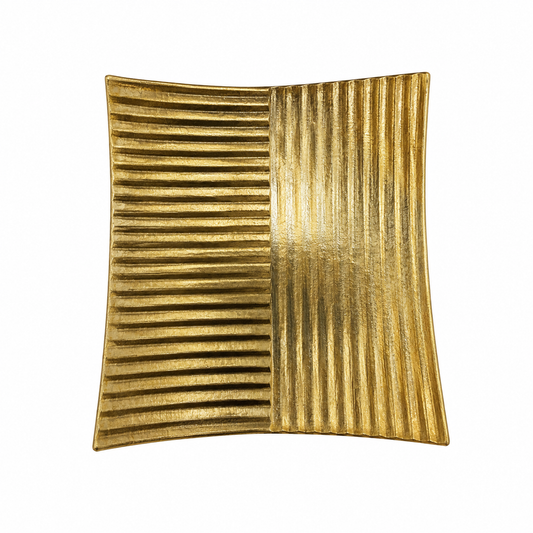 Deco-Platter Golden Square – Luxury Decorative Serving Tray for Dining & Home Décor - Habitt