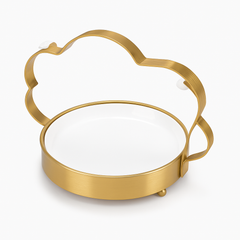 Elegant Gold Handle Ceramic Platter – Small, Medium & Large