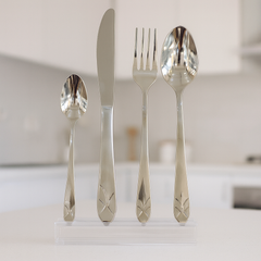 52-Piece ALPEN Cutlery Set – Stainless Steel with Leaf-Pattern Handle Design