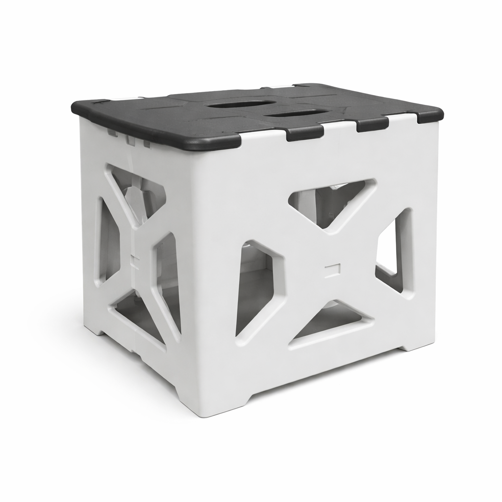 Heavy-Duty Folding Stool – Large Portable Plastic Step Stool with Non-Slip Top for Home & Outdoor Use - Habitt