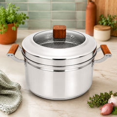 Stainless Steel Pot + Steamer 26cm