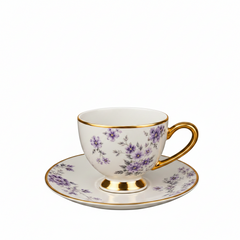 12 PCS Deluxe Cup & Saucer Set – Stylish Tea & Coffee Tableware