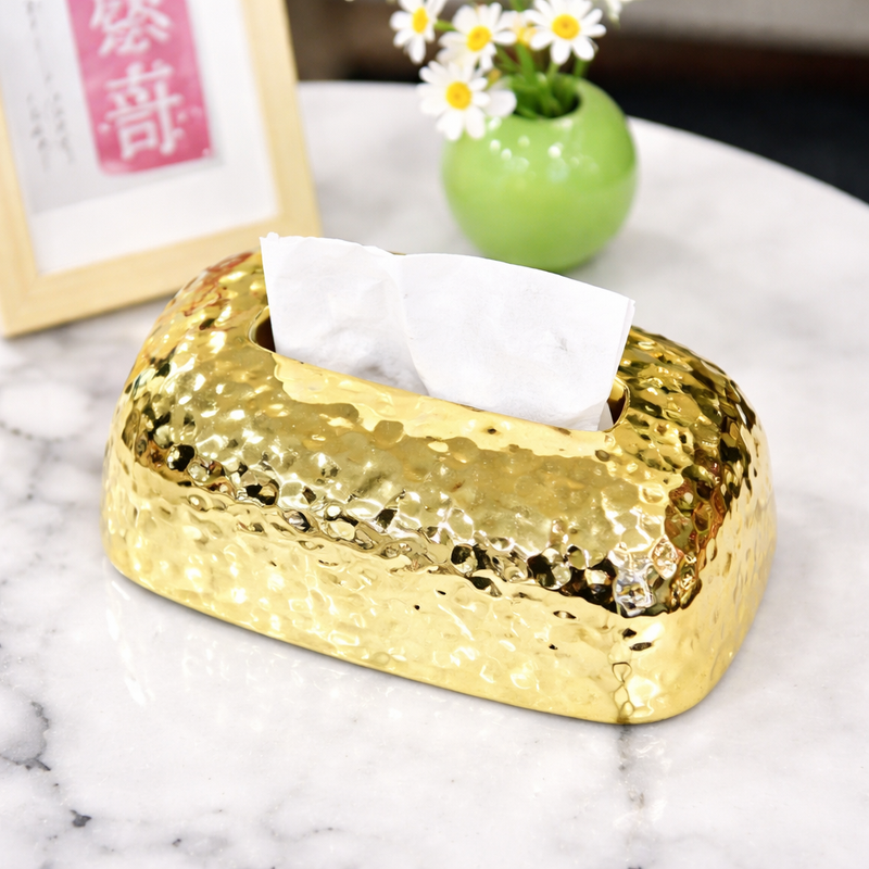 Luxury Gold Tissue Box Cover – Fancy Decorative Napkin Holder - Habitt