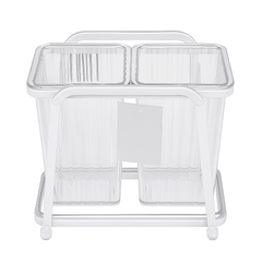 Transparent Dual-Bucket Cutlery Rack