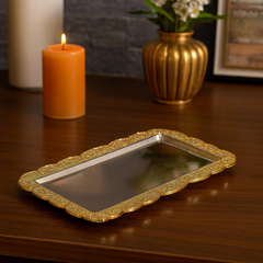 Long Wheat Design Tray – Elegant Rectangular Serving & Display Tray