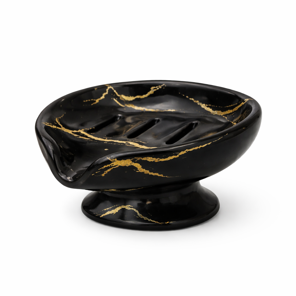 Marble Design Bathroom Soap Dish – White & Black Color Options - Habitt