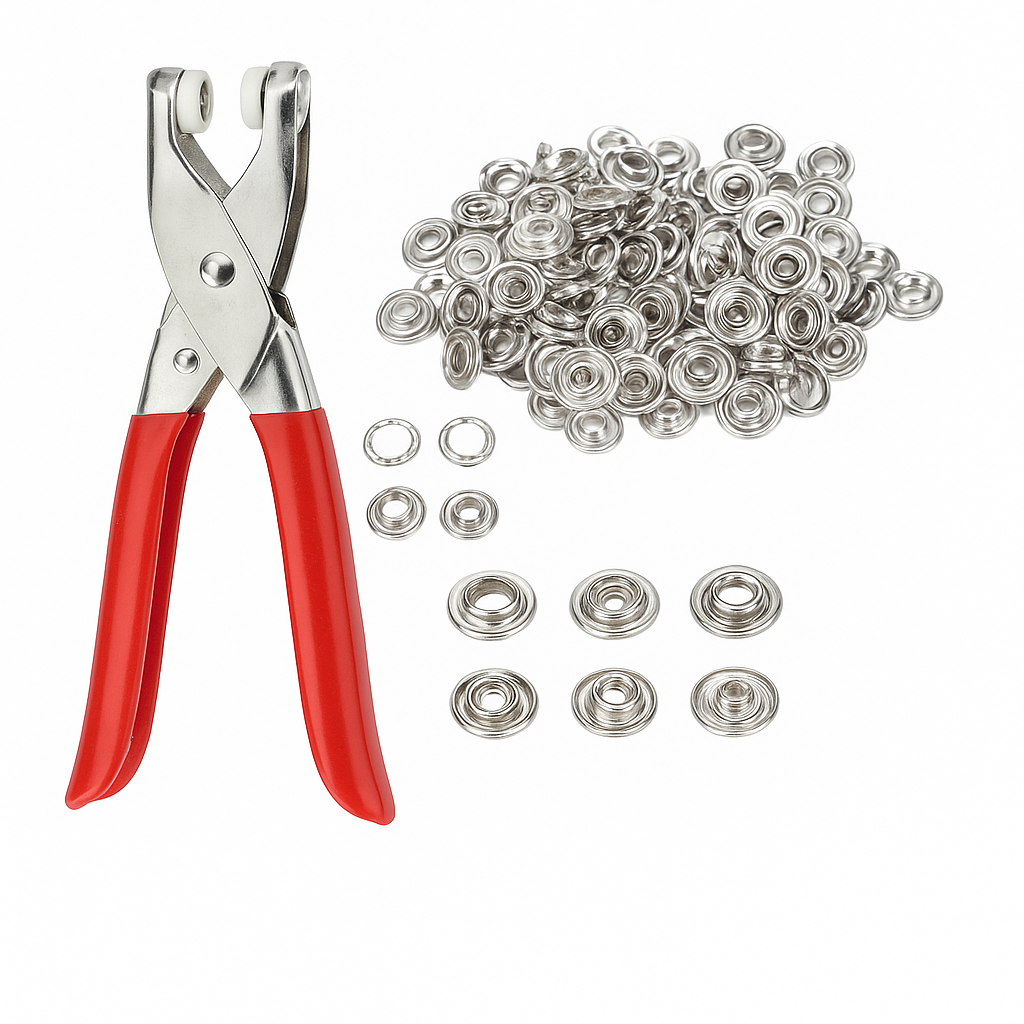 Button Fixer Tool Set – Snap Fastener Pliers with Metal Buttons