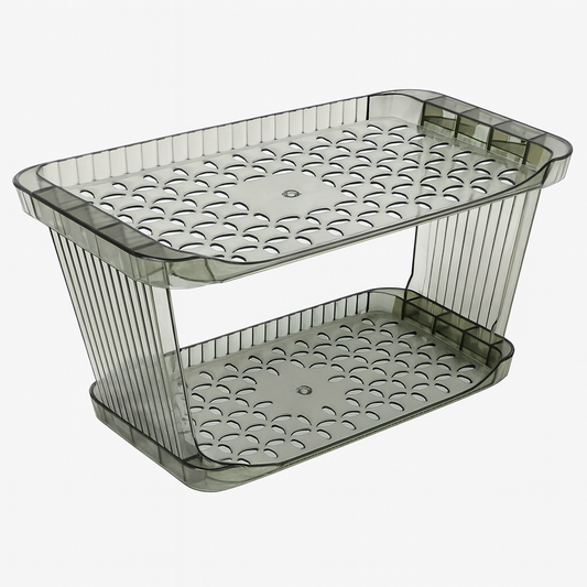 Acrylic 2-Layer Bathroom Rack – Clear Storage Shelf for Toiletries & Accessories