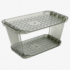 Acrylic 2-Layer Bathroom Rack – Clear Storage Shelf for Toiletries & Accessories