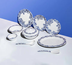 Azure Blossom Dinner Set – Timeless Floral Elegance for Refined Dining (22 / 30 / 43 PCS)