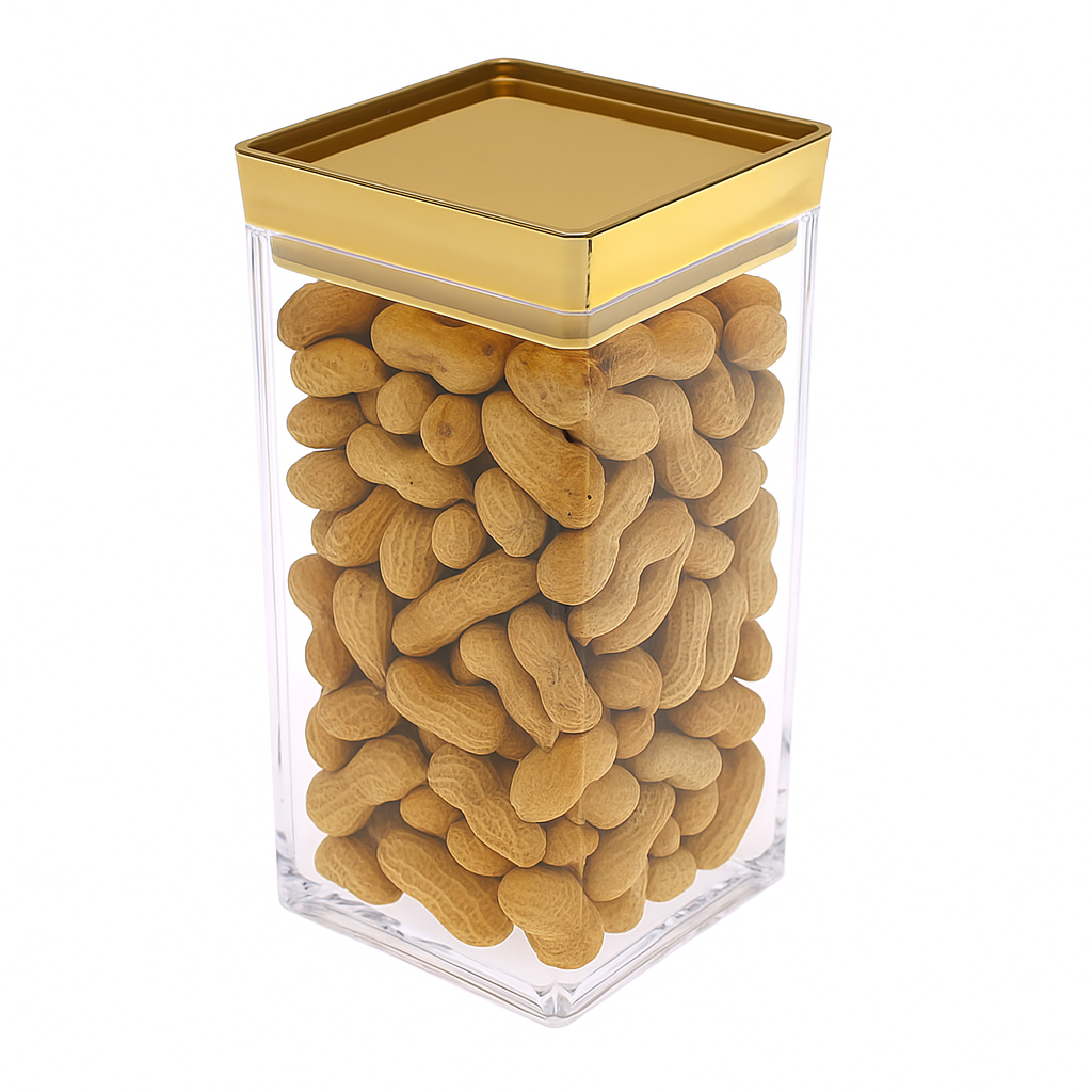 1Pc Acrylic Storage Jar with Golden Lid – 26-14