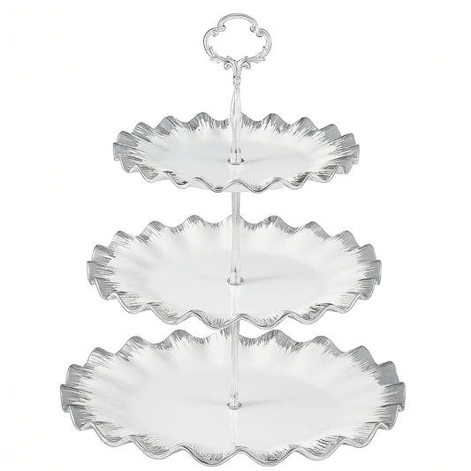 SUPER DINE 3 Tier Serving Stand – Elegant Ruffle Design