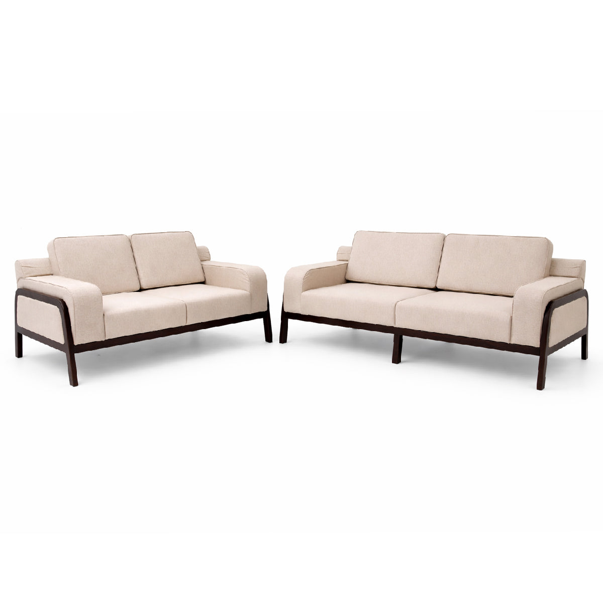 Oaklin 2 & 3 Seater Sofa Set – Modern Upholstered Fabric Sofa with Solid Wood Frame for Living Room - Habitt