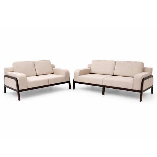 Oaklin 2 & 3 Seater Sofa Set – Modern Upholstered Fabric Sofa with Solid Wood Frame for Living Room - Habitt