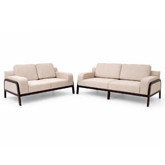 Oaklin 2 & 3 Seater Sofa Set – Modern Upholstered Fabric Sofa with Solid Wood Frame for Living Room - Habitt