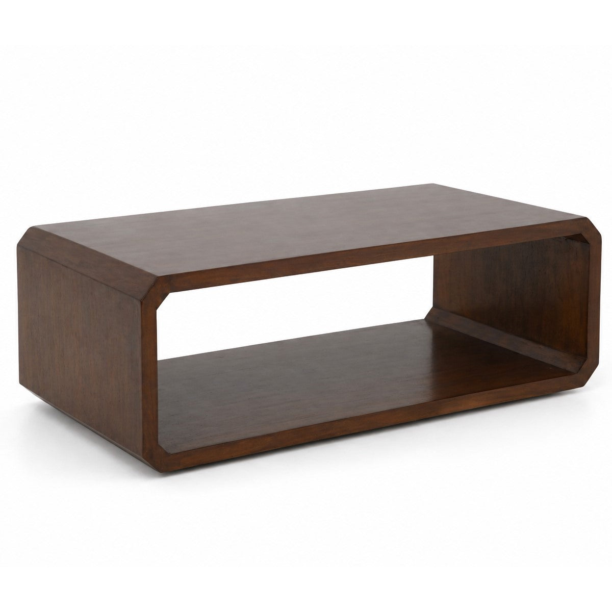 Aurra Wooden Coffee Table | Modern Center Table with Open Storage Shelf - Habitt