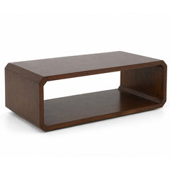 Aurra Wooden Coffee Table | Modern Center Table with Open Storage Shelf - Habitt