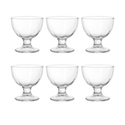 Clear Pressed-Glass Ice Cream Cups – 6-Piece Footed Dessert Set, 210 ml Capacity (Y4002) - Habitt
