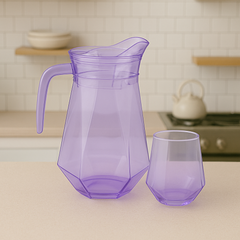 Purple-Tinted 7-Piece Water Set – 1.4 L Jug with 340 ml Glasses (Premium Coloured Glassware)