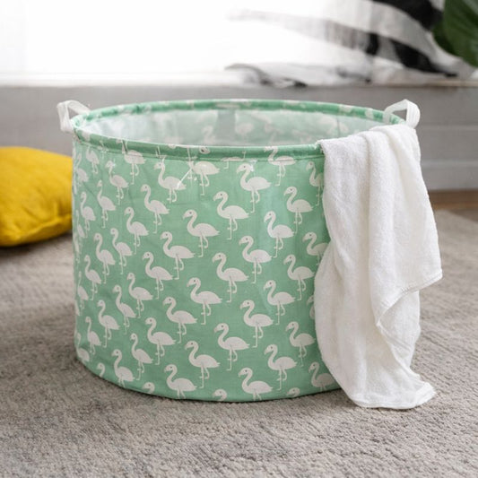 Printed Laundry Bag – Foldable Fabric Clothes Storage Basket