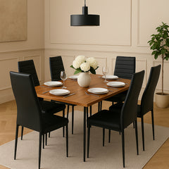 Gravil Dinning Table with 6 Person Ease Chair