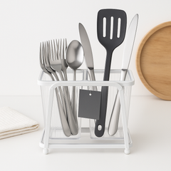 Transparent Dual-Bucket Cutlery Rack