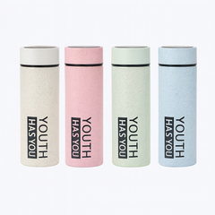 Glass Bottle Marble Touch – Slim Printed Drinking Bottle (Blue, Green, Pink, Beige)