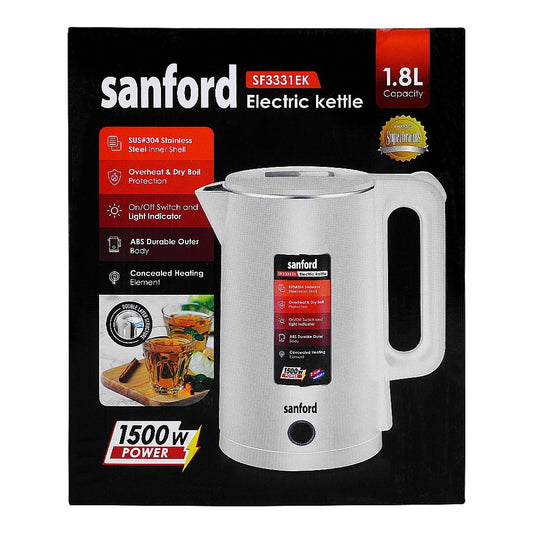 Sanford Electric Kettle 1.8L – Model SF-3331EK | Double Wall Cool Touch Kettle