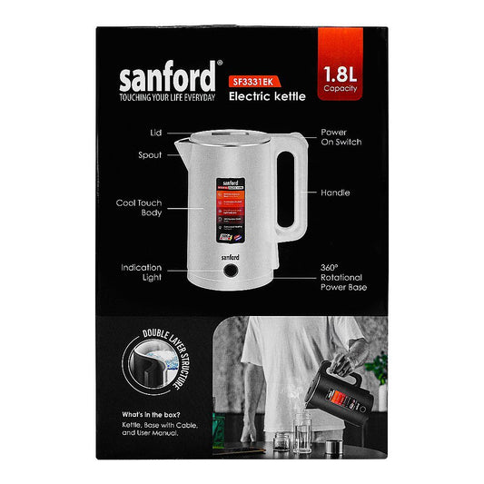 Sanford Electric Kettle 1.8L – Model SF-3331EK | Double Wall Cool Touch Kettle