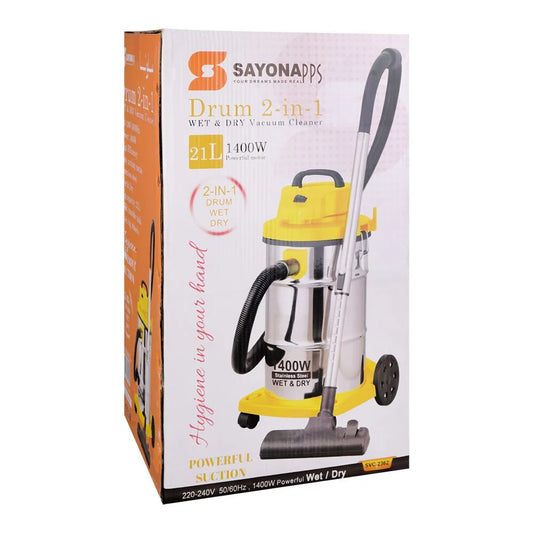 Sayona SVC2362 Wet & Dry Vacuum Cleaner – 1400W, 21L, 2-in-1 Blower & Suction Cylinder Cleaner