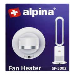 Alpina SF-5002 Electric Fan & Heater 2-in-1 | Bladeless Oscillating Fan Heater with Remote & Timer