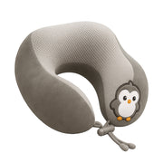 Travel Neck Pillow with Cute Design – Variant: Blue, Grey, Green, Purple, Pink - Habitt