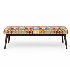 Oaklin Upholstered Wooden Bench (Setti) – Modern Fabric Seating Bench with Solid Wood Legs - Habitt