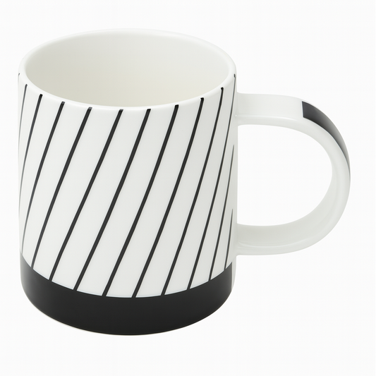 Modern Stripe Mug – Black & White Design