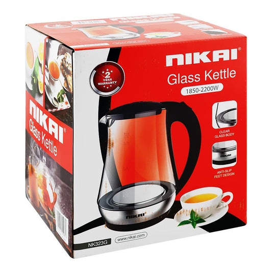 Nikai Electric Glass Kettle 1.7L – Model NK-323G | High Power Fast Boil Kettle