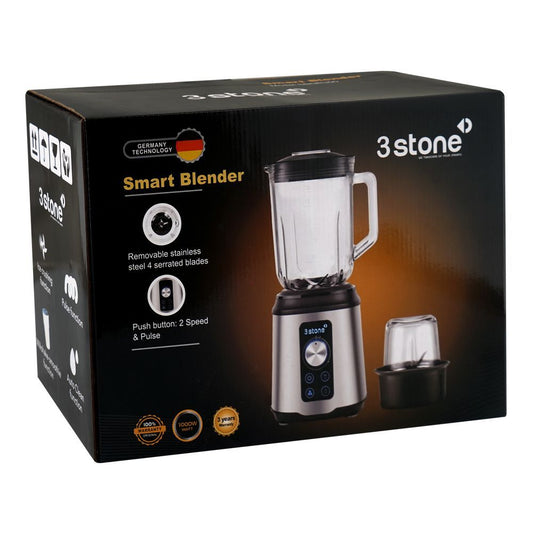 3stone 2-In-1 Smart Blender 1000W with Grinder Jar – High-Power Multi-Function Kitchen Blender (SBNR300)