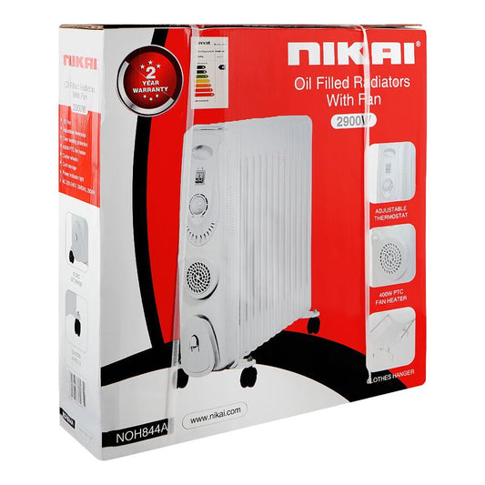 Nikai Oil Filled Radiator with Fan 2900W – Model NOH844A | Powerful Room Heater