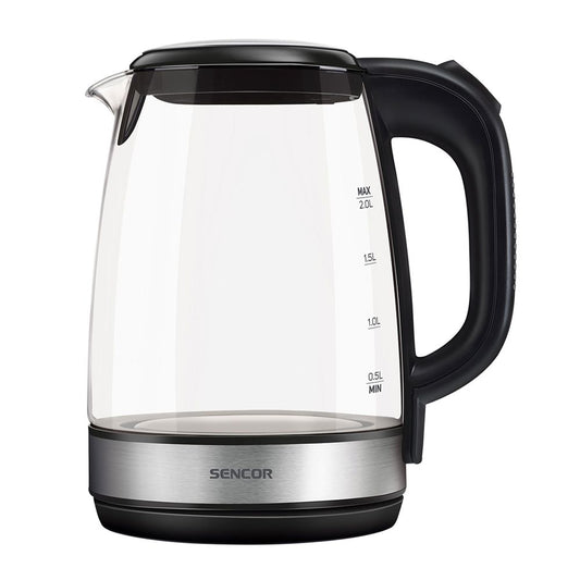 Sencor Electric Glass Kettle 2200W with LED Illumination – 2.0L High-Speed Boiling Kettle (SWK2080BK)