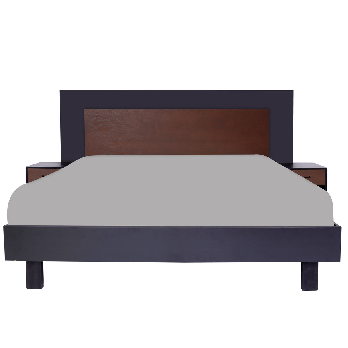 Ozmane Dark tune king size Bed with two side table