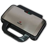 Alpina SF-2502-SB Jumbo Sandwich Maker | 1400W Non-Stick Electric Sandwich Grill – Black & Stainless Steel - Habitt