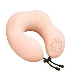 Travel Neck Pillow with Cute Design – Variant: Blue, Grey, Green, Purple, Pink