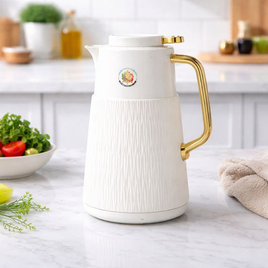 Vacuum Flask 1 LTR Premium Insulated Thermos (White, Black, Grey) - Habitt