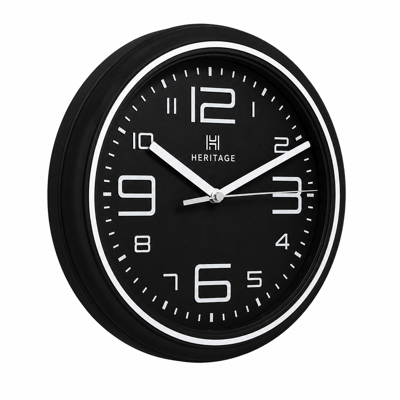 Heritage Titan Wall Clock – 10.75 Inch Plastic Frame