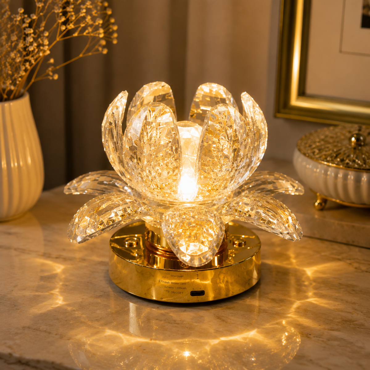Crystal Blooming Flower Decorative Lamp