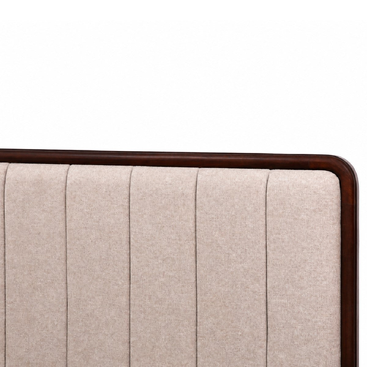 Aurra King Size Upholstered Bed | Modern Wooden King Bed with Padded Headboard - Habitt