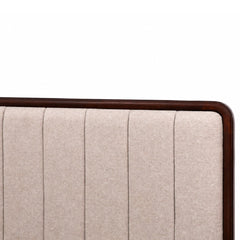 Aurra King Size Upholstered Bed | Modern Wooden King Bed with Padded Headboard - Habitt