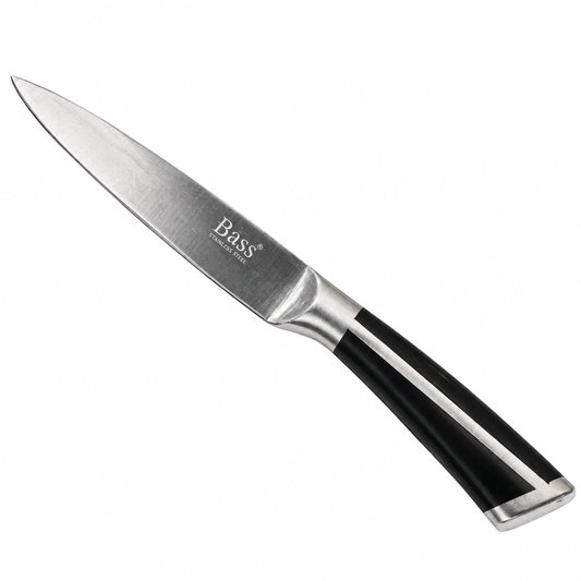 Bass Stainless Steel Kitchen Knife – 1 Piece (Black Handle)