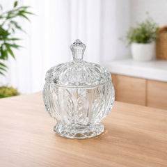 Crystal Cut Glass Storage Jar with Lid - Habitt